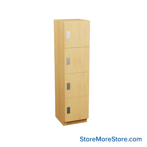 Multi-Compartment Lockers, 18" W x 24" D x 72" H, 18" Column Width, 4 Tiers, Padlock Hasp