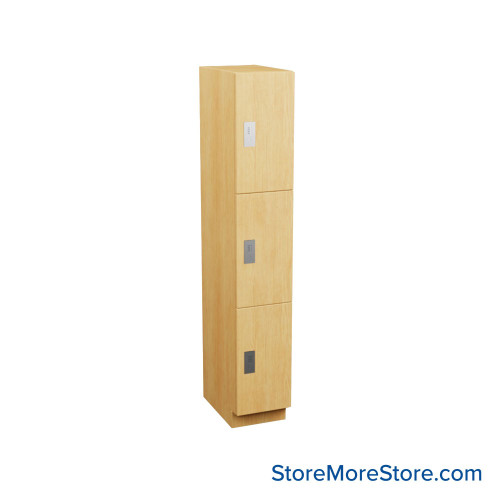 Multi-Compartment Lockers, 15" W x 20" D x 72" H, 15" Column Width, 3 Tiers, Combination Lock