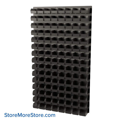 Wall Mounted Storage Bins, 36" W x 5.38" D x 61" H, 120 Bins