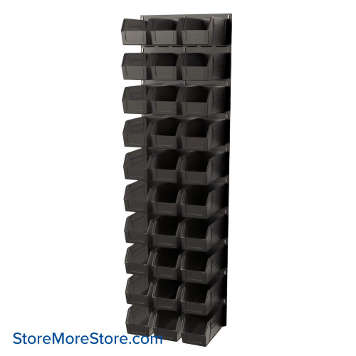 Wall Mounted Storage Bins, 18" W x 10.88" D x 61" H, 30 Bins