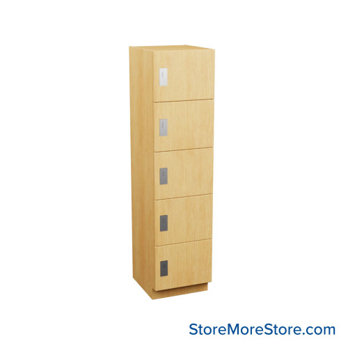 Box Lockers, 18'' W x 24'' D x 76'' H, 5 Lockers, 5 Tiers, Combination Lock
