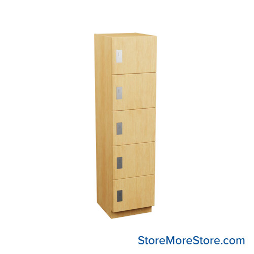 Box Lockers, 18'' W x 24'' D x 94'' H, 5 Lockers, 5 Tiers, Combination Lock