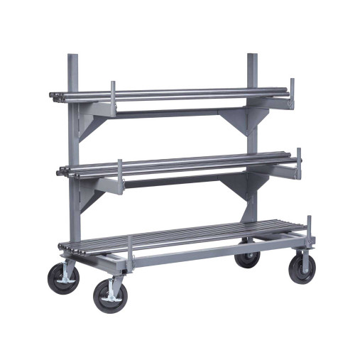 Mobile Pipe Rack, 60" W x 30" D x 61" H, 8" Phenolic w/Brakes Casters
