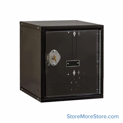 Stackable Cube Locker, 11.31" W x 12.69" D x 12" H, Safety-View Plus Door, Key Lock