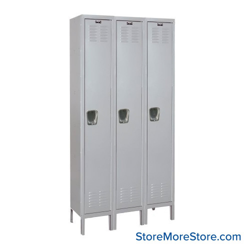 Medical Locker, 36'' W x 18'' D x 78'' H, 3 Lockers, 3 Columns, 1 Tier, Padlock Hasp, Unassembled