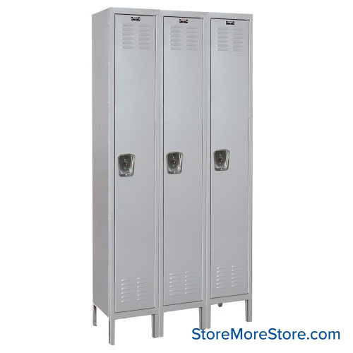 Medical Locker, 36'' W x 18'' D x 78'' H, 3 Lockers, 3 Columns, 1 Tier, Combination Lock, Unassembled