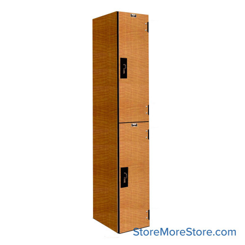 Phenolic Locker, 12" W x 18" D x 72" H, 2 Tiers, Padlock Hasp