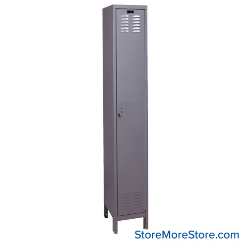 Metal Storage Locker, 12'' W x 18'' D x 78'' H, 1 Column, 1 Tier, Combination Lock, Assembled