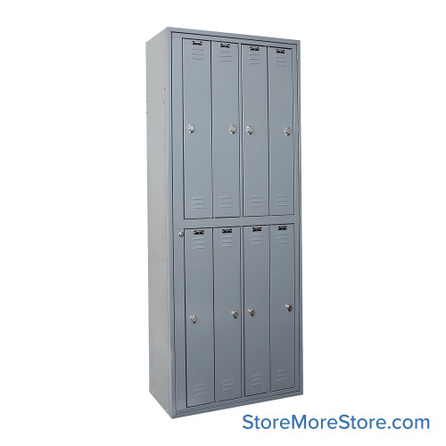 Laundry Lockers, 32.56'' W x 21'' D x 84'' H, 2-Tier/8 Compartment Uniform Exchange