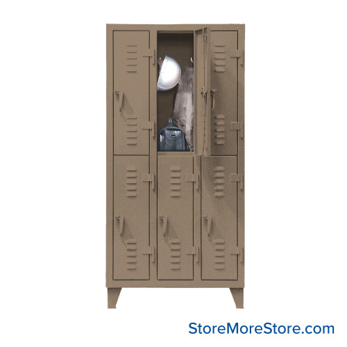 Industrial Lockers, 38" W x 18" D x 78" H, 3 Columns, 2 Tiers