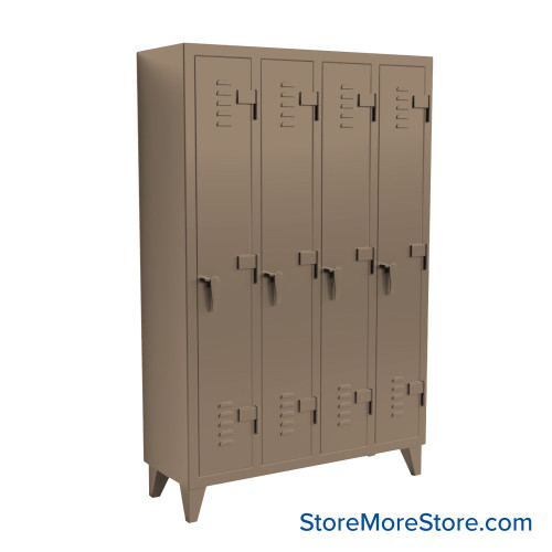 Industrial Lockers, 50" W x 18" D x 78" H, 4 Columns, 1 Tier