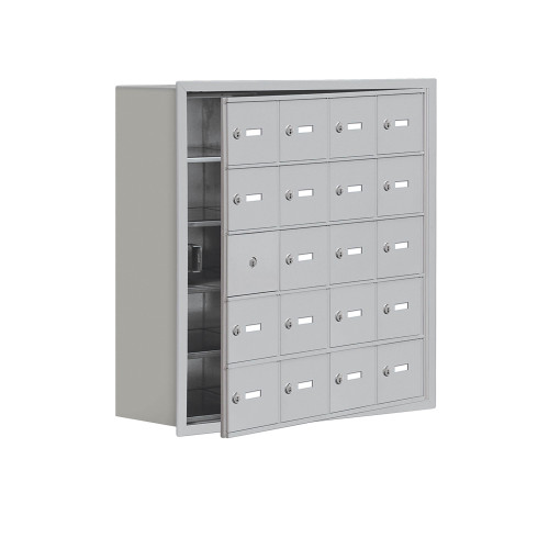 Cellphone Storage Lockers, 30.5" W x 9.25" D x 31" H, No Cabinet Included, Recessed, 20 Compartments