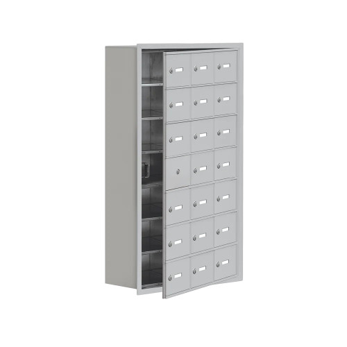 Cellphone Storage Lockers, 24" W x 9.25" D x 42" H, No Cabinet Included, Recessed, 21 Compartments