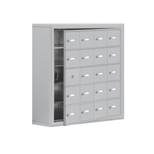 Cellphone Storage Lockers, 30.5" W x 9.25" D x 31" H, No Cabinet Included, Surface Mount, 20 Compartments