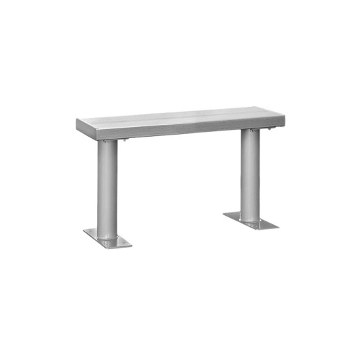 Gym Locker Bench, 36" W x 10" D x 18" H, Aluminum Bench Top, No Back Support, No ADA