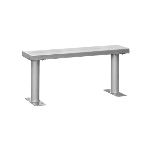 Gym Locker Bench, 48" W x 10" D x 18" H, Aluminum Bench Top, No Back Support, No ADA