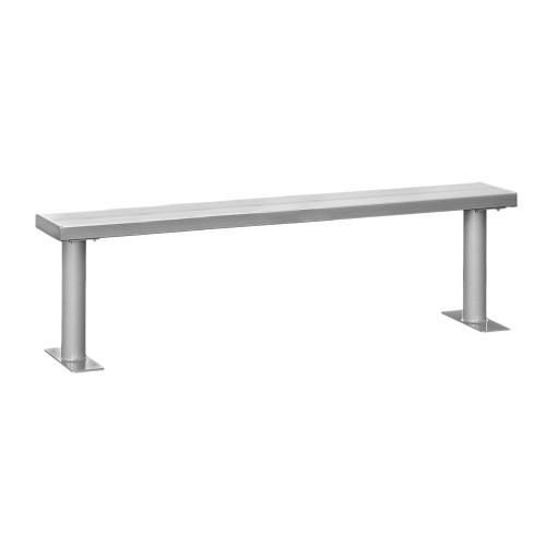Gym Locker Bench, 84" W x 10" D x 18" H, Aluminum Bench Top, No Back Support, No ADA