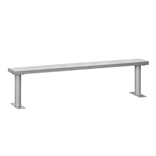Gym Locker Bench, 96" W x 10" D x 18" H, Aluminum Bench Top, No Back Support, No ADA