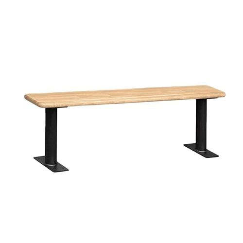 Gym Locker Bench, 60" W x 9.5" D x 18" H, Butcher Block Bench Top, No Back Support, No ADA