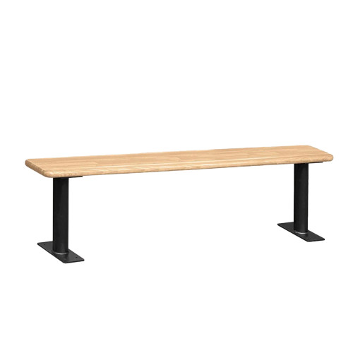 Gym Locker Bench, 72" W x 9.5" D x 18" H, Butcher Block Bench Top, No Back Support, No ADA