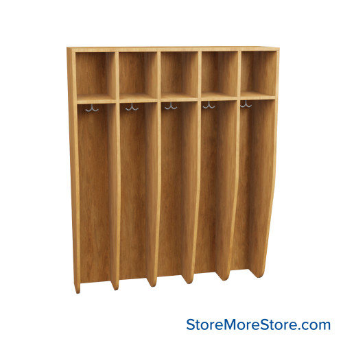 Wall Locker, 48" W x 16" D x 60" H, 5 Columns