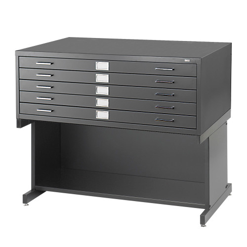 Flat File Cabinets, 46.5" W x 35.5" D, 5 Drawers, 20" High Base