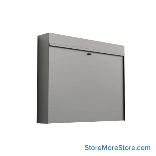 Wall Mounted Folding Cabinets, 18" W x 3.5" D x 14.5" H, Laptop, Padlock Hasp