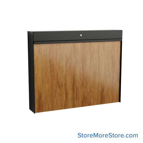Wall Mounted Folding Cabinets, 20" W x 3.5" D x 16.5" H, Standard, Self Closing with Lamintate Panel, Key Lock