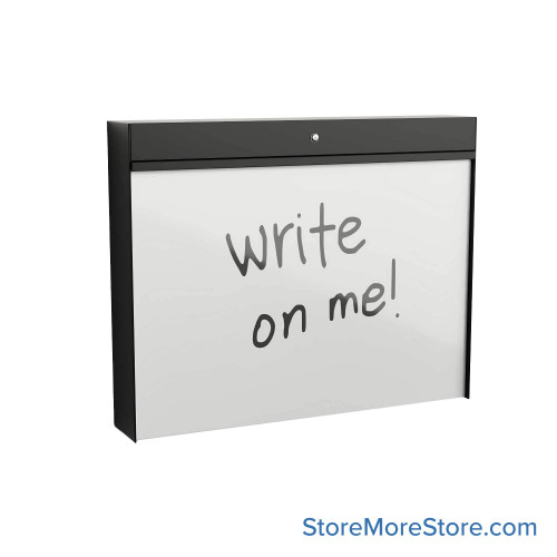Wall Mounted Folding Cabinets, 20" W x 3.5" D x 16.5" H, Standard, Self Closing with Whiteboard, Key Lock