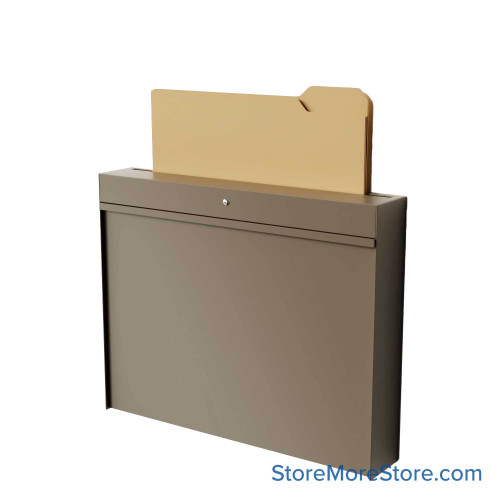 Wall Mounted Folding Cabinets, 20" W x 3.5" D x 16.5" H, Standard, Drop Slot, Key Lock