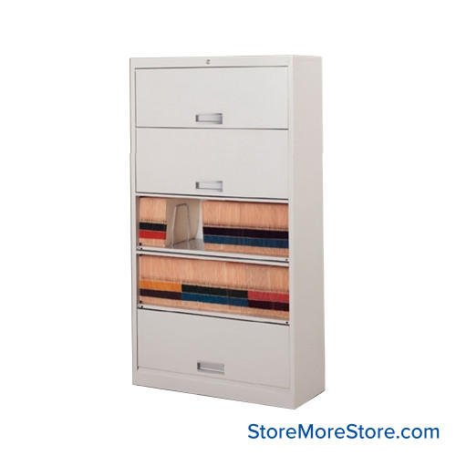 Flipper Door Cabinets, 63.5" High, 5 Tiers, 1 Master Key