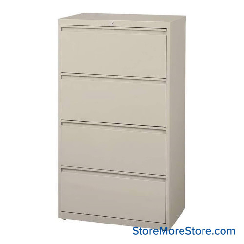 Lateral File Cabinet, 42" W x 52.5" H, 4 Drawers