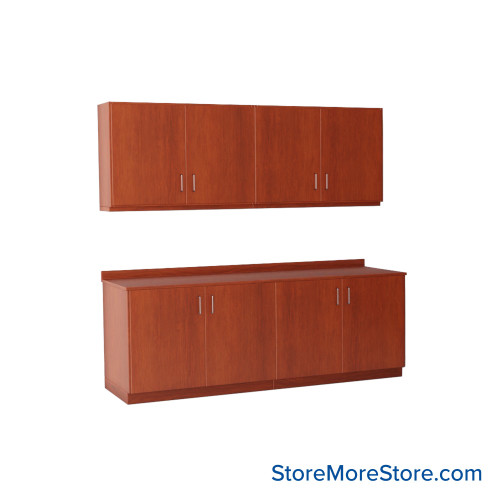 Workroom Cabinets, 84" W x 24" D x 30" H, Closed Wall Cabinets, Key Lock