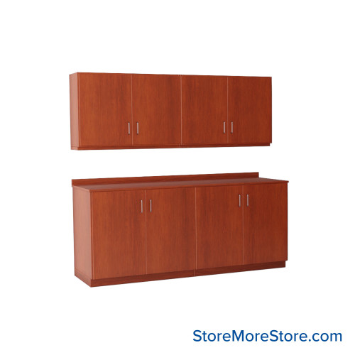 Workroom Cabinets, 84" W x 24" D x 36" H, Closed Wall Cabinets, Key Lock