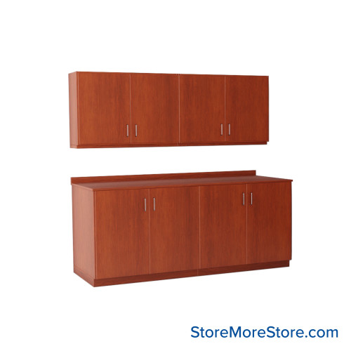 Workroom Cabinets, 84" W x 30" D x 36" H, Closed Wall Cabinets, Key Lock