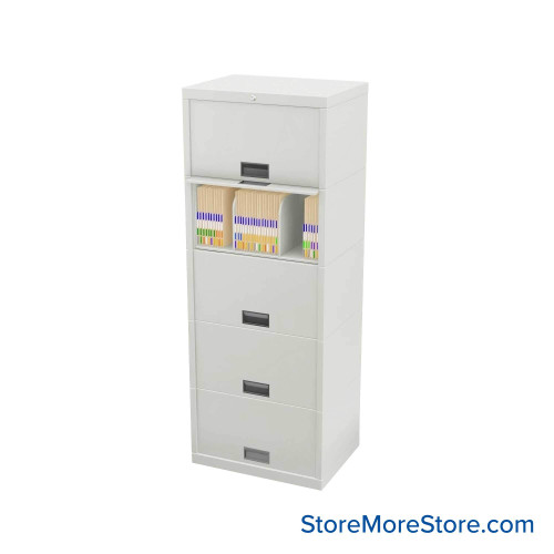 Flipper Door Cabinet, 24" W x 18" D x 64" H, 5 Levels, Gang Lock