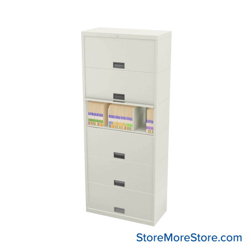 Flipper Door Cabinet, 30" W x 15" D x 76" H, 6 Levels, Gang Lock