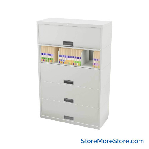 Flipper Door Cabinet, 42" W x 18" D x 64" H, 5 Levels, Gang Lock