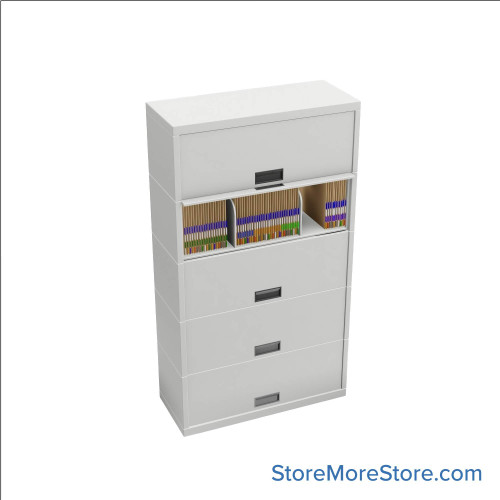 Flipper Door Cabinet, 36" W x 15" D x 64" H, 5 Levels