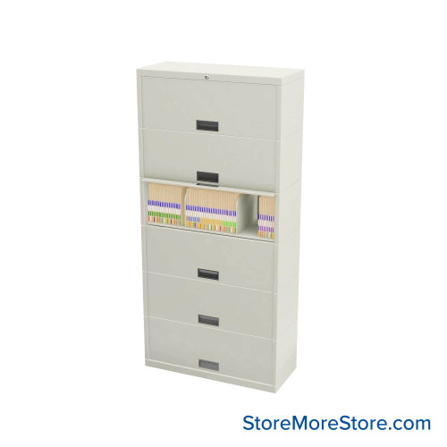 Flipper Door Cabinet, 36" W x 15" D x 76" H, 6 Levels, Gang Lock