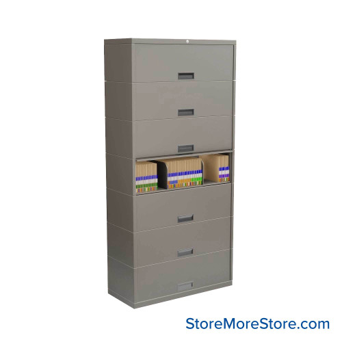 Flipper Door Cabinet, 42" W x 18" D x 88" H, 7 Levels, Gang Lock