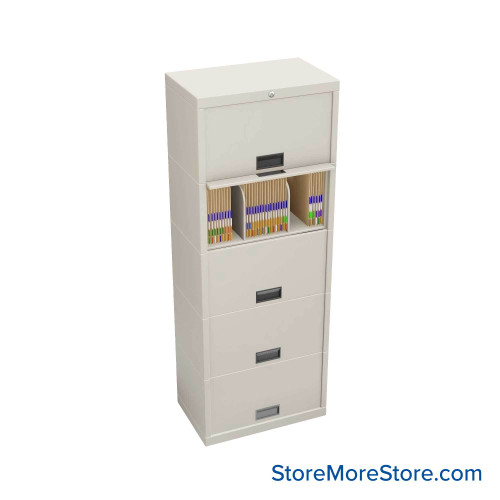 Flipper Door Cabinet, 24" W x 15" D x 64" H, 5 Levels, Gang Lock