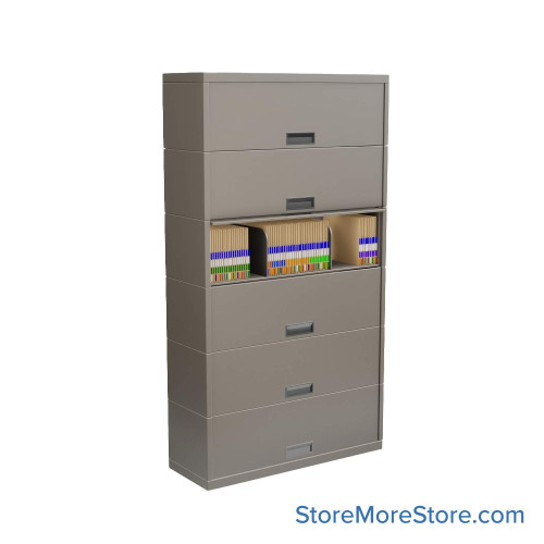 Flipper Door Cabinet, 42" W x 15" D x 76" H, 6 Levels