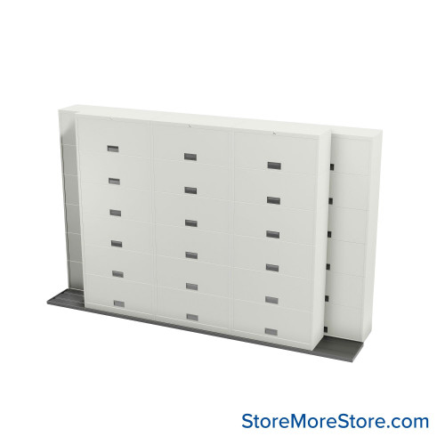 Sliding Flipper Door Cabinets, 148" W x 32.25" D x 93.5" H, Binder Storage, 36" Cabinet Width, 6 Levels