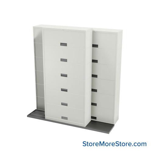 Sliding Flipper Door Cabinets, 88" W x 32.25" D x 93.5" H, Binder Storage, 42" Cabinet Width, 6 Levels