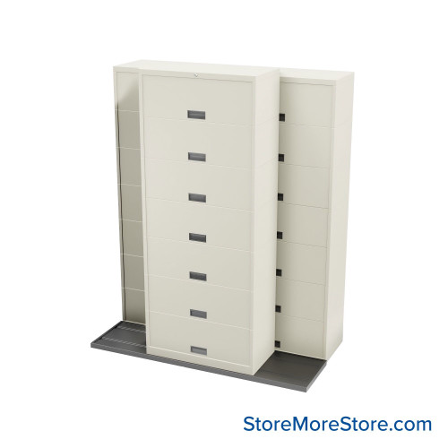 Sliding Flipper Door Cabinets, 76" W x 38" D x 93.5" H, Legal Storage, 36" Cabinet Width, 7 Levels
