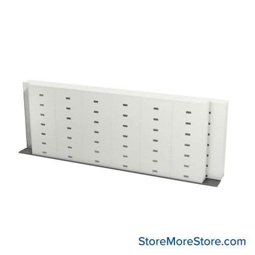 Sliding Flipper Door Cabinets, 260" W x 32.25" D x 93.5" H, Letter Storage, 36" Cabinet Width, 7 Levels