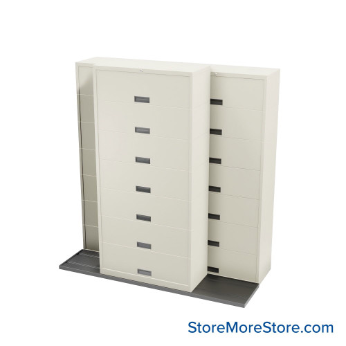 Sliding Flipper Door Cabinets, 88" W x 38" D x 93.5" H, Legal Storage, 42" Cabinet Width, 7 Levels