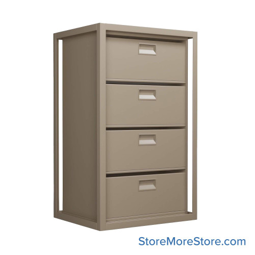 Rotary File Cabinet, 30.75" W x 25" D x 51" H, Adder Unit, File Drawers