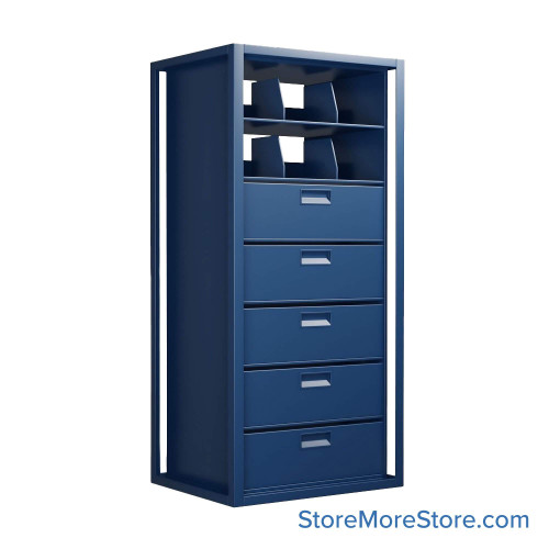 Rotary File Cabinet, 38.75" W x 31" D x 82.5" H, Adder Unit, File Drawers & Shelves